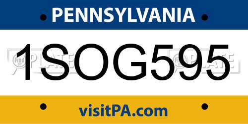 1SOG595 Pennsylvania License Plate