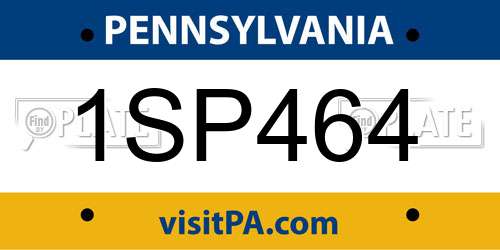 1SP464 Pennsylvania License Plate