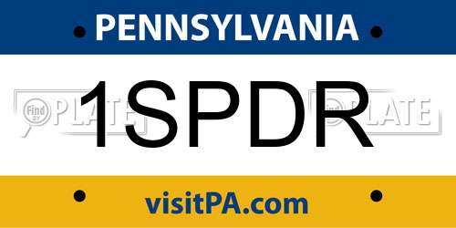 1SPDR Pennsylvania License Plate