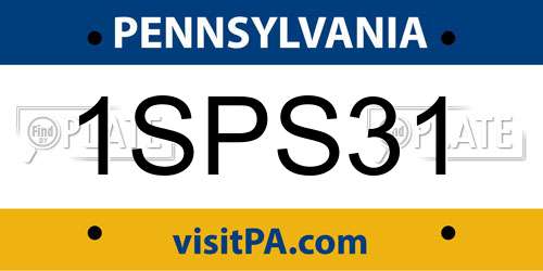 1SPS31 Pennsylvania License Plate