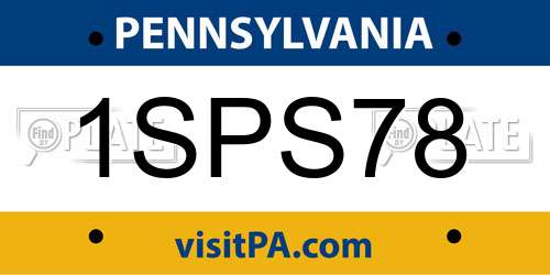 1SPS78 Pennsylvania License Plate