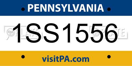 1SS1556 Pennsylvania License Plate