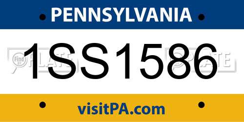 1SS1586 Pennsylvania License Plate