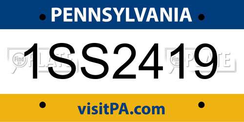 1SS2419 Pennsylvania License Plate