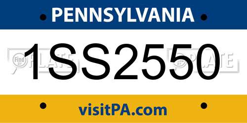 1SS2550 Pennsylvania License Plate