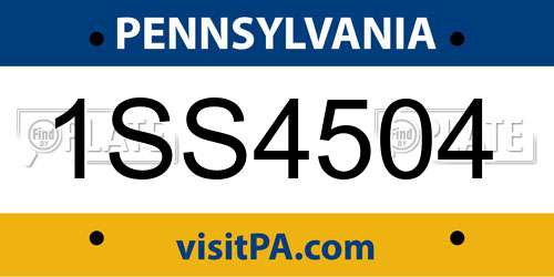1SS4504 Pennsylvania License Plate