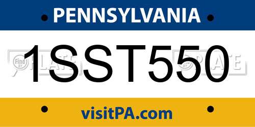 1SST550 Pennsylvania License Plate