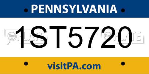 1ST5720 Pennsylvania License Plate