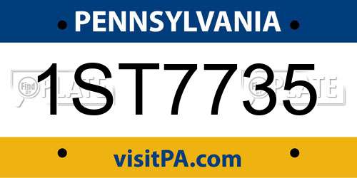 1ST7735 Pennsylvania License Plate