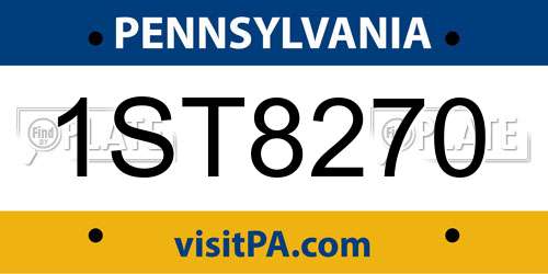 1ST8270 Pennsylvania License Plate