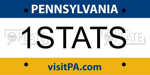 1STATS Pennsylvania License Plate