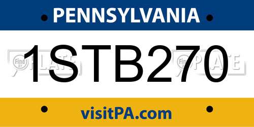 1STB270 Pennsylvania License Plate