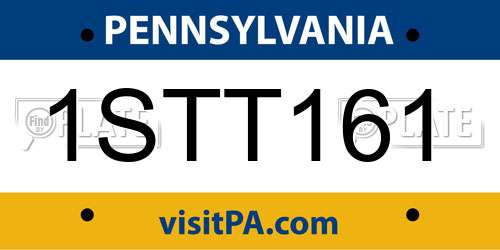 1STT161 Pennsylvania License Plate