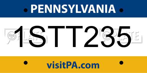 1STT235 Pennsylvania License Plate