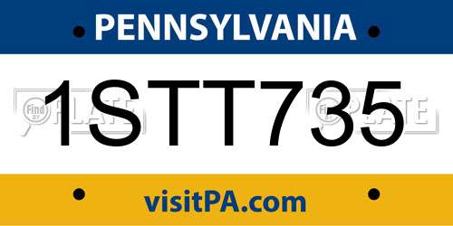 1STT735 Pennsylvania License Plate