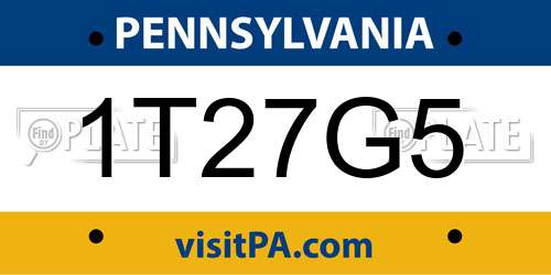 1T27G5 Pennsylvania License Plate