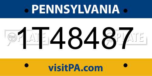 1T48487 Pennsylvania License Plate