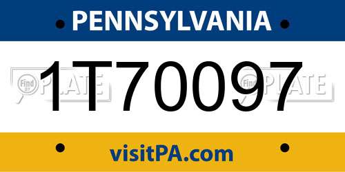1T70097 Pennsylvania License Plate