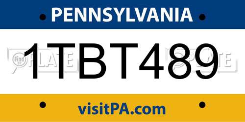 1TBT489 Pennsylvania License Plate