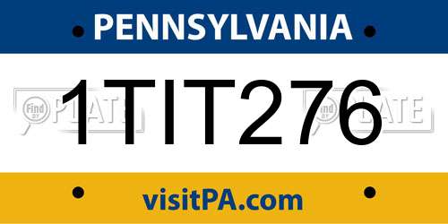 1TIT276 Pennsylvania License Plate