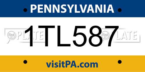 1TL587 Pennsylvania License Plate