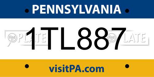 1TL887 Pennsylvania License Plate