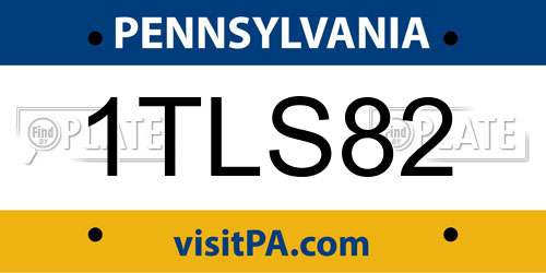 1TLS82 Pennsylvania License Plate