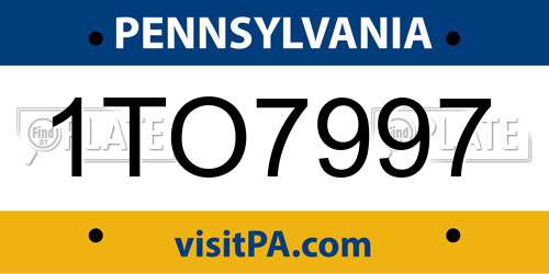 1TO7997 Pennsylvania License Plate