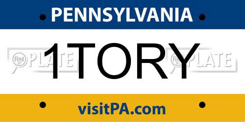 1TORY Pennsylvania License Plate