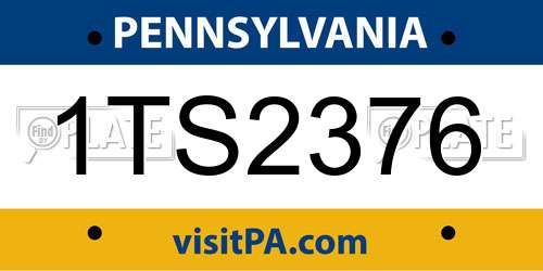 1TS2376 Pennsylvania License Plate