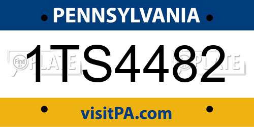 1TS4482 Pennsylvania License Plate