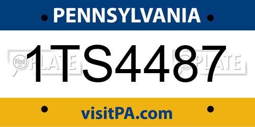 1TS4487 Pennsylvania License Plate