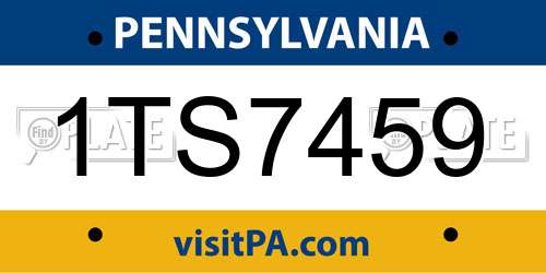 1TS7459 Pennsylvania License Plate