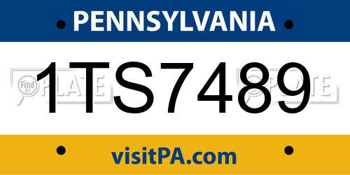 1TS7489 Pennsylvania License Plate