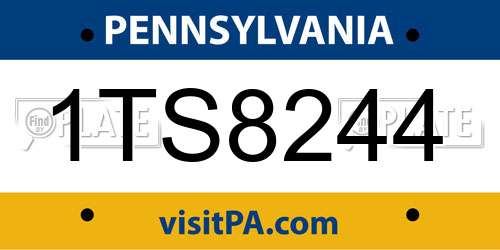 1TS8244 Pennsylvania License Plate