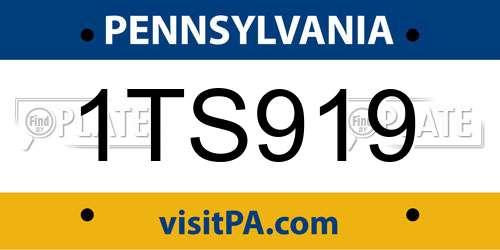 1TS919 Pennsylvania License Plate