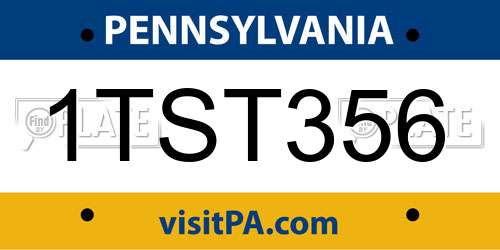 1TST356 Pennsylvania License Plate