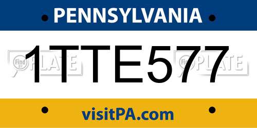 1TTE577 Pennsylvania License Plate