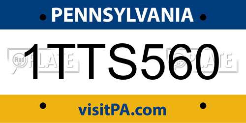 1TTS560 Pennsylvania License Plate