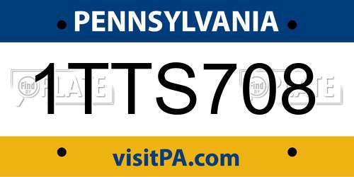 1TTS708 Pennsylvania License Plate