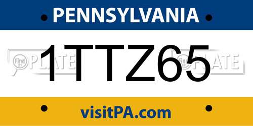 1TTZ65 Pennsylvania License Plate