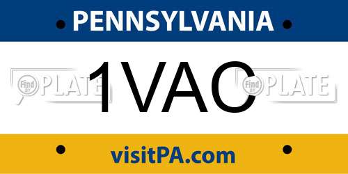 1VAC Pennsylvania License Plate