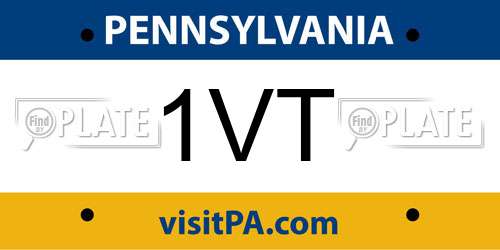 1VT Pennsylvania License Plate