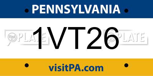 1VT26 Pennsylvania License Plate