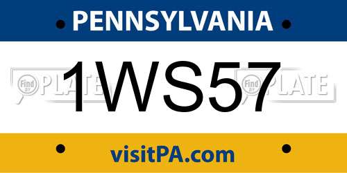 1WS57 Pennsylvania License Plate
