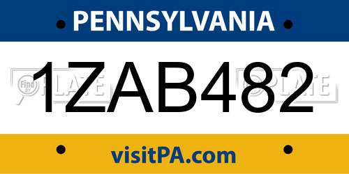 1ZAB482 Pennsylvania License Plate