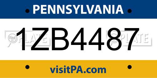 1ZB4487 Pennsylvania License Plate