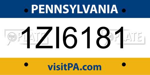 1ZI6181 Pennsylvania License Plate