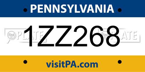 1ZZ268 Pennsylvania License Plate