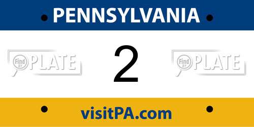 2 Pennsylvania License Plate
